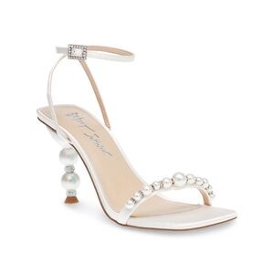 Betsey Johnson Ivory Jacy Strappy Embellished Evening Sandals | Size 7